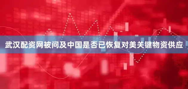 武汉配资网被问及中国是否已恢复对美关键物资供应